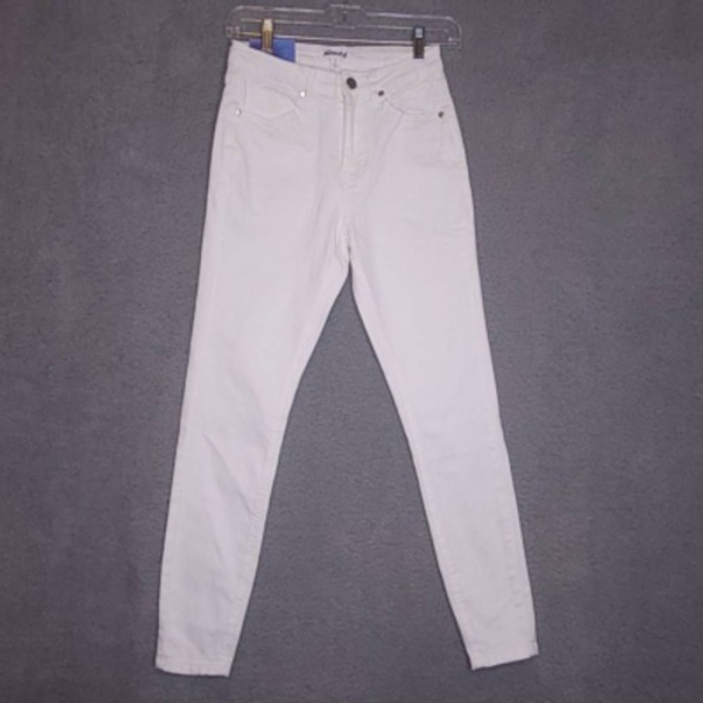 Abound Jeans Womens Slim Skinny White Stretch Mid Rise Denim 25 New